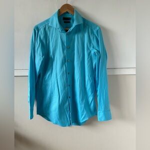 Calvin Klein Men's Aqua Button Down Shirt